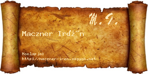 Maczner Irén névjegykártya