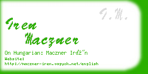 iren maczner business card
